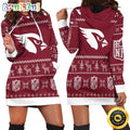 NFL Arizona Cardinals Hoodie Dress Christmas Print 3D Hoodie Women