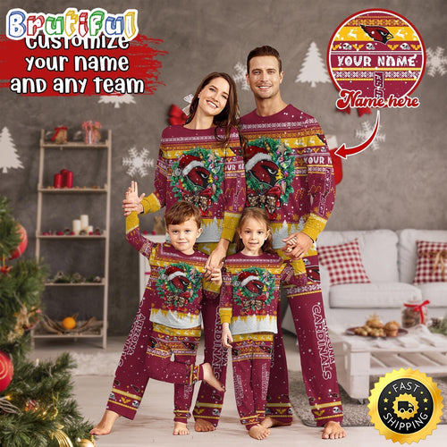 NFL Arizona Cardinals Pajamas Christmas For Family Custom Name Pajamas
