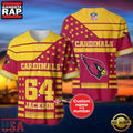 NFL Arizona Cardinals Custom Name Number Name Number American Flag Baseball Jersey Shirt