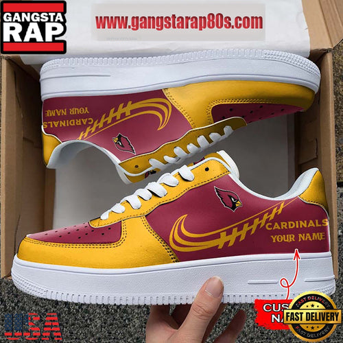 NFL Arizona Cardinals Unique Design Custom Name Air Force 1 Sneaker Shoes
