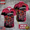NFL Arizona Cardinals Warrior Mascot Custom Name Aloha Hawaiian Shirt