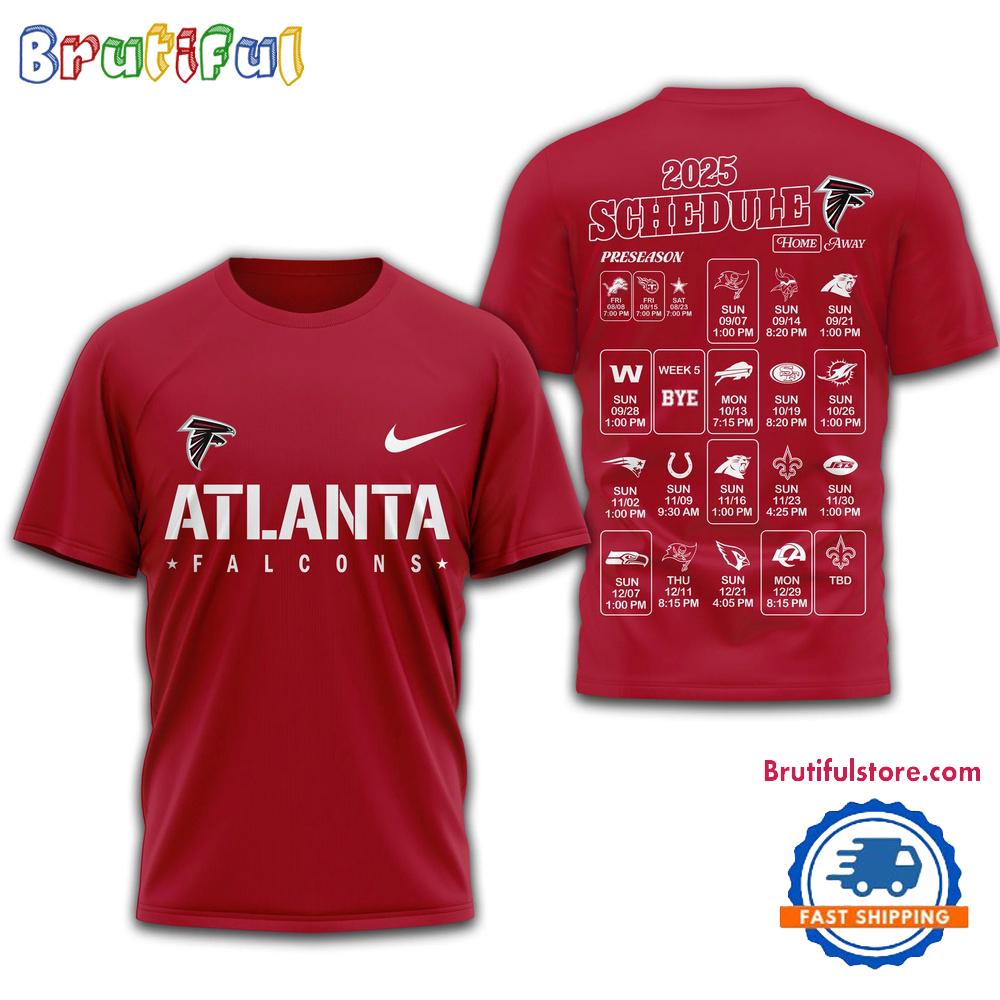 NFL Atlanta Falcons 2025 SCHEDULE Unisex 3D Shirt