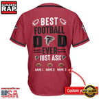 NFL Custom Name Atlanta Falcons Best Dad Ever New Design Baseball Jersey Shirt