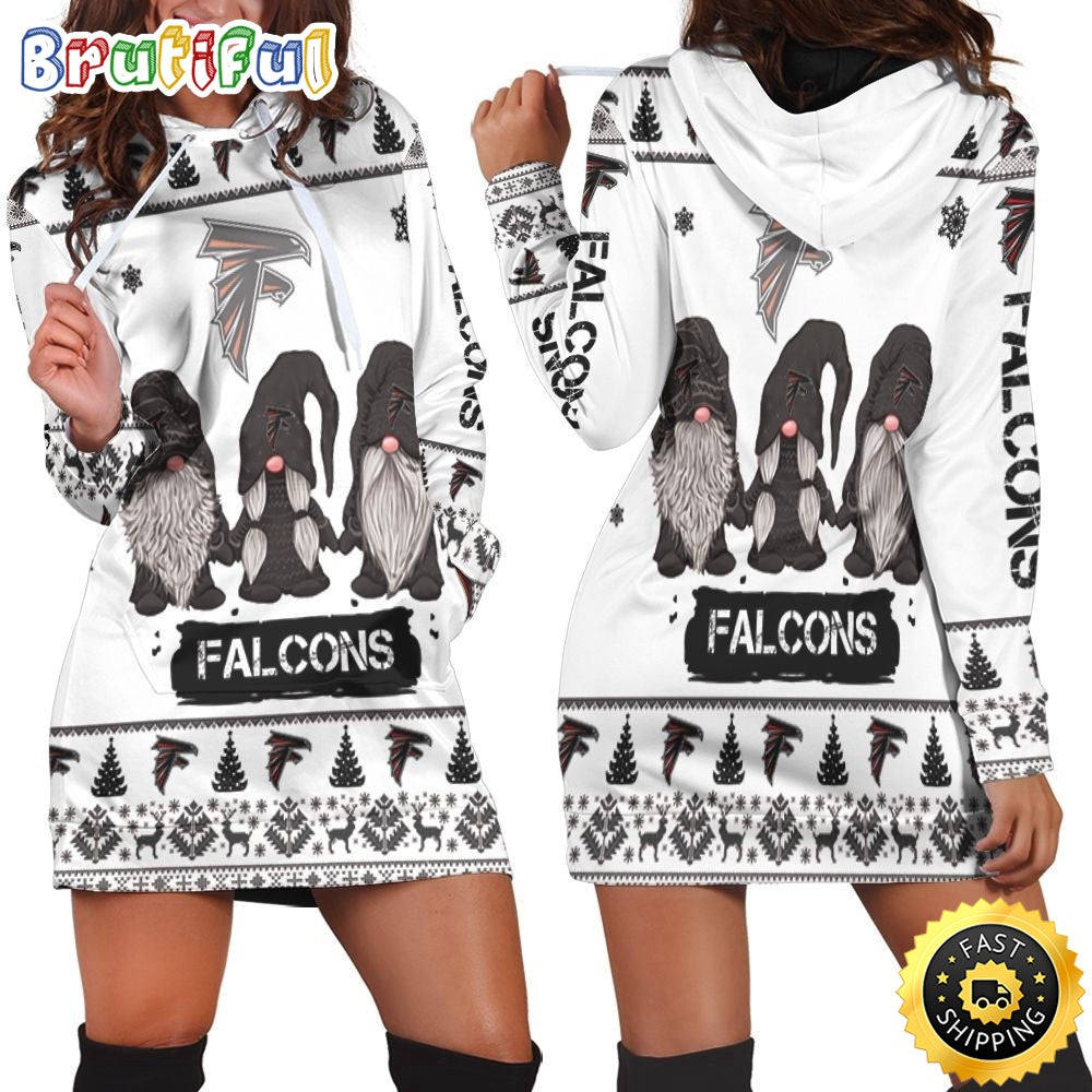 NFL Atlanta Falcons Hoodie Dress Gnomes All Over Print Hoodie Women