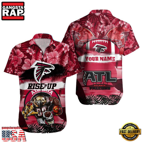 NFL Atlanta Falcons Mascot Football Aloha Hawaiian Shirt