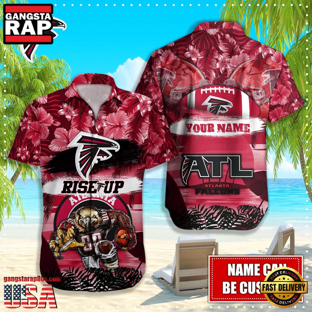 NFL Atlanta Falcons Mascot Football Aloha Hawaiian Shirt