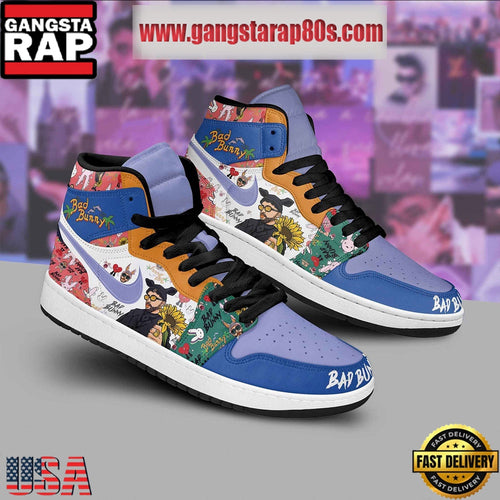 Bad Bunny Ojitos Lindos Black Design Air Jordan 1 Sneakers Shoes