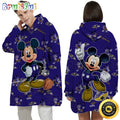 NFL Baltimore Ravens Blanket Hoodie Mickey Mouse Lover Unisex Hoodie