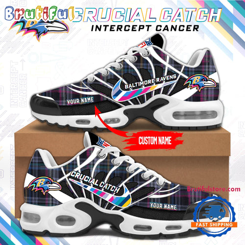 NFL Baltimore Ravens Crucial Catch Intercept Cancer Air Max Plus Shoes Sneaker