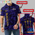 NFL Baltimore Ravens Custom Name Camo Sleeveless Hoodie Design