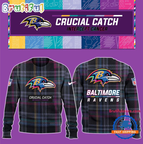 NFL Baltimore Ravens Football Crucial Catch Intercept Cancer Design New Unisex Sweatshirt, Hoodie, TShirt