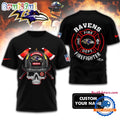 NFL Baltimore Ravens Football Team Fire Fighter Unisex 3D Shirt