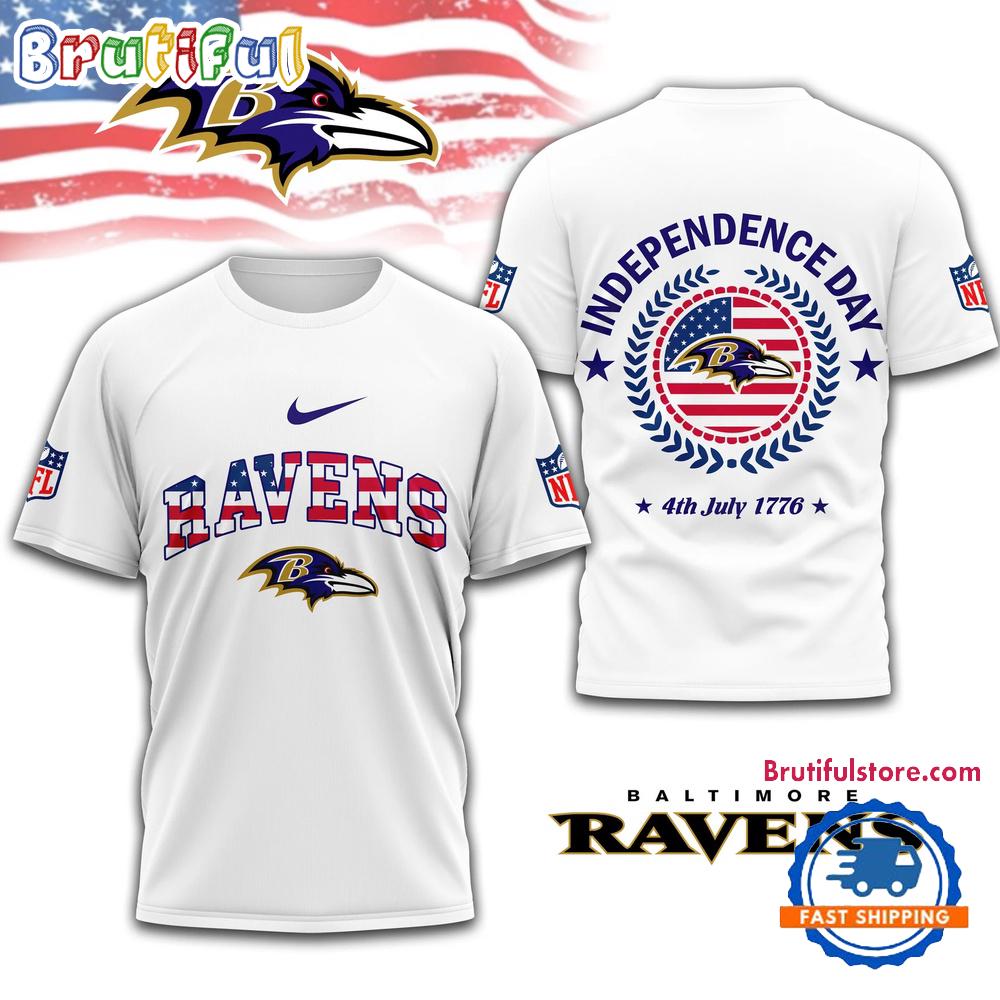 NFL Baltimore Ravens Football Team Independence Day New Design 3D Shirt