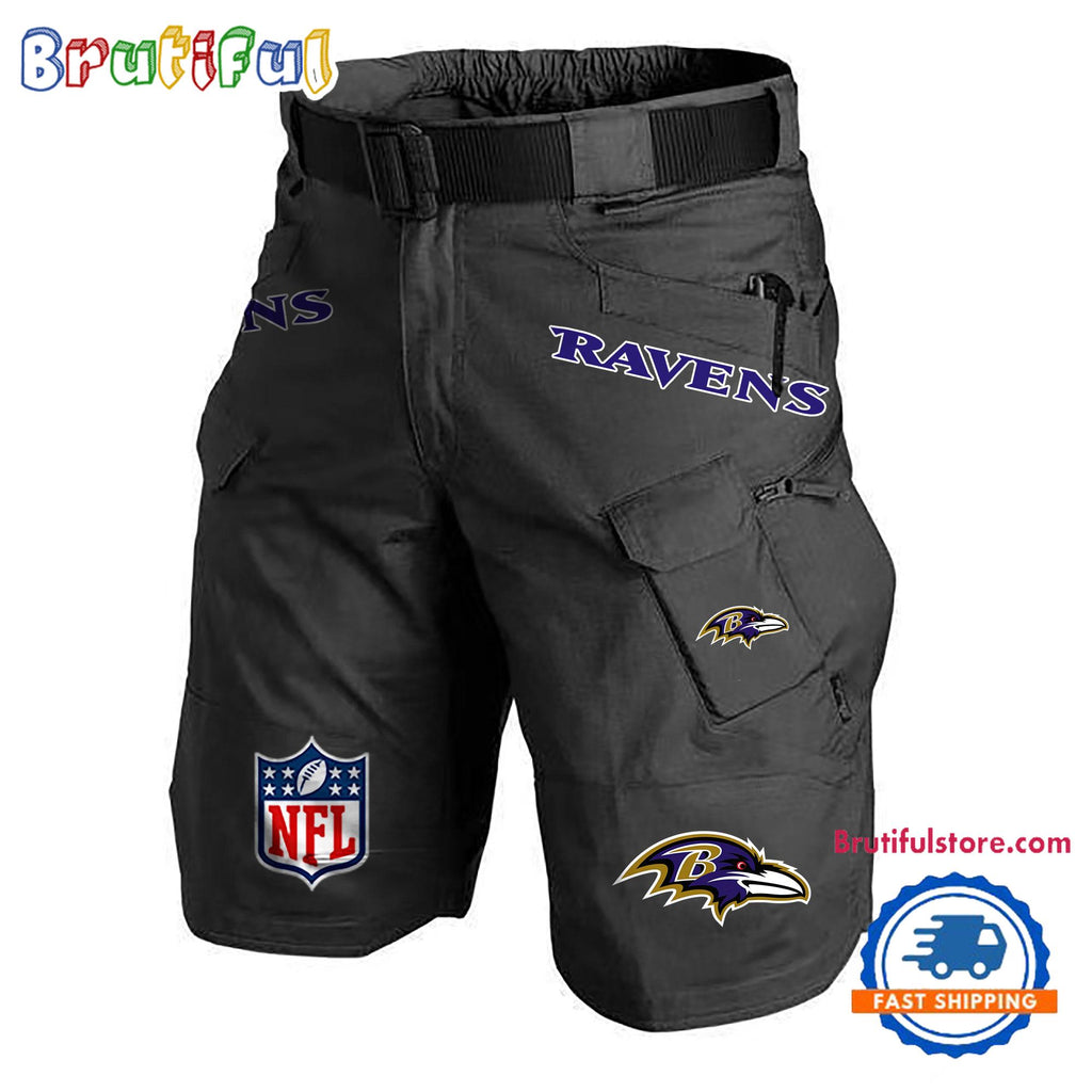 NFL Baltimore Ravens Football Team Military Tactical Shorts