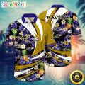 NFL Baltimore Ravens Hawaii Shirt Flower Classic Hawaiian Prints