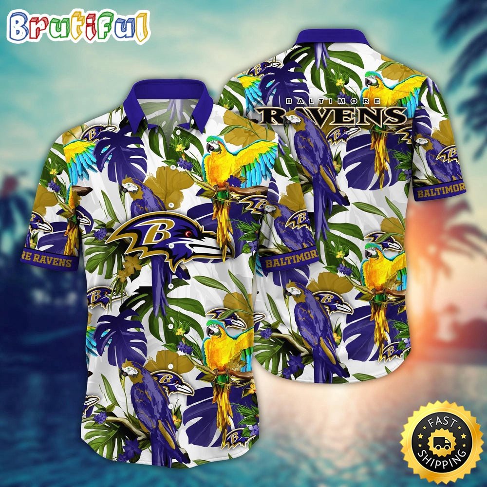 NFL Baltimore Ravens Hawaii Shirt Flower Sunshine Inspired Tops