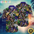 NFL Baltimore Ravens Hawaii Shirt Flower Tiki Me Off Aloha Shirt