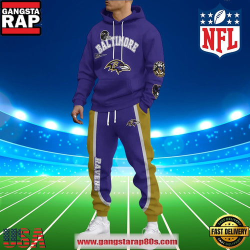 NFL Baltimore Ravens Holiday Christmas New Design Hoodie Joggers Set