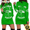 NFL Baltimore Ravens Hoodie Dress St Patricks Day For Women Hoodie