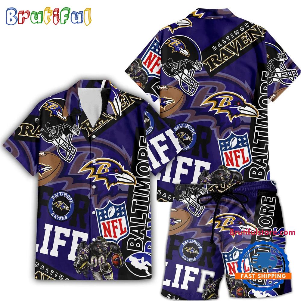 NFL Baltimore Ravens Limited Edition For Life Hawaiian Shirt And Shorts