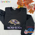 NFL Baltimore Ravens Logo Team Football Embroidered Sweatshirts, Football Embroidered Sweatshirt