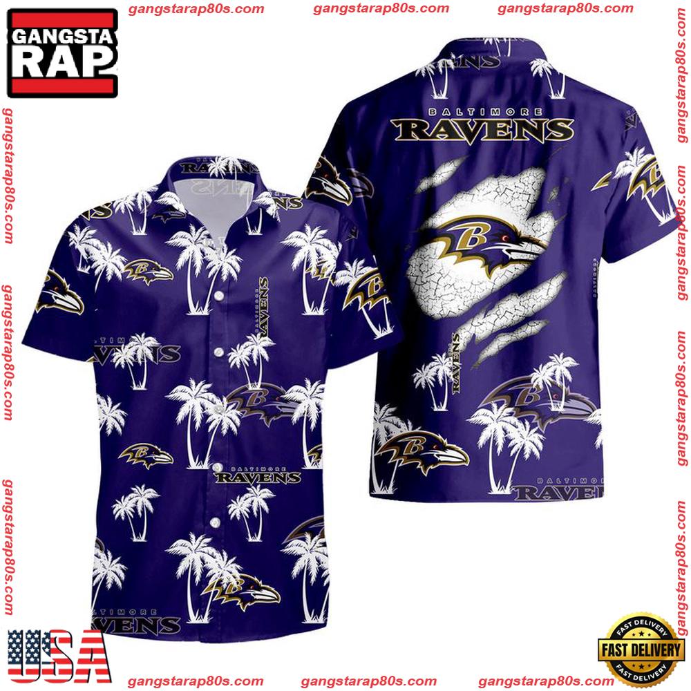 NFL Baltimore Ravens Palm Tree Pattern Hawaii Shirt
