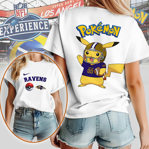 NFL Baltimore Ravens x Pokemon Premium Womens 3D Shirt