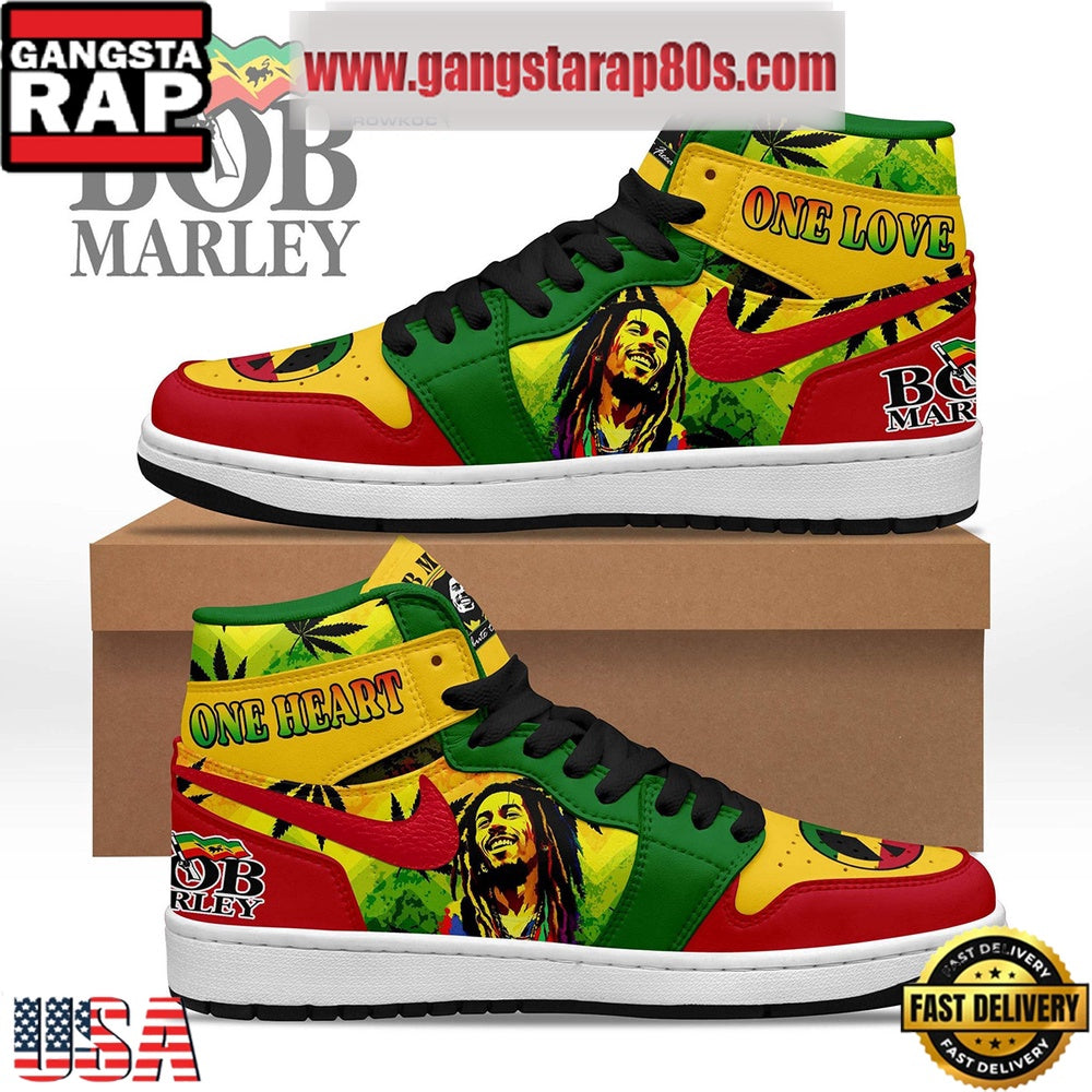 Bob Marley One Heart One Love Air Jordan 1 Sneakers Shoes