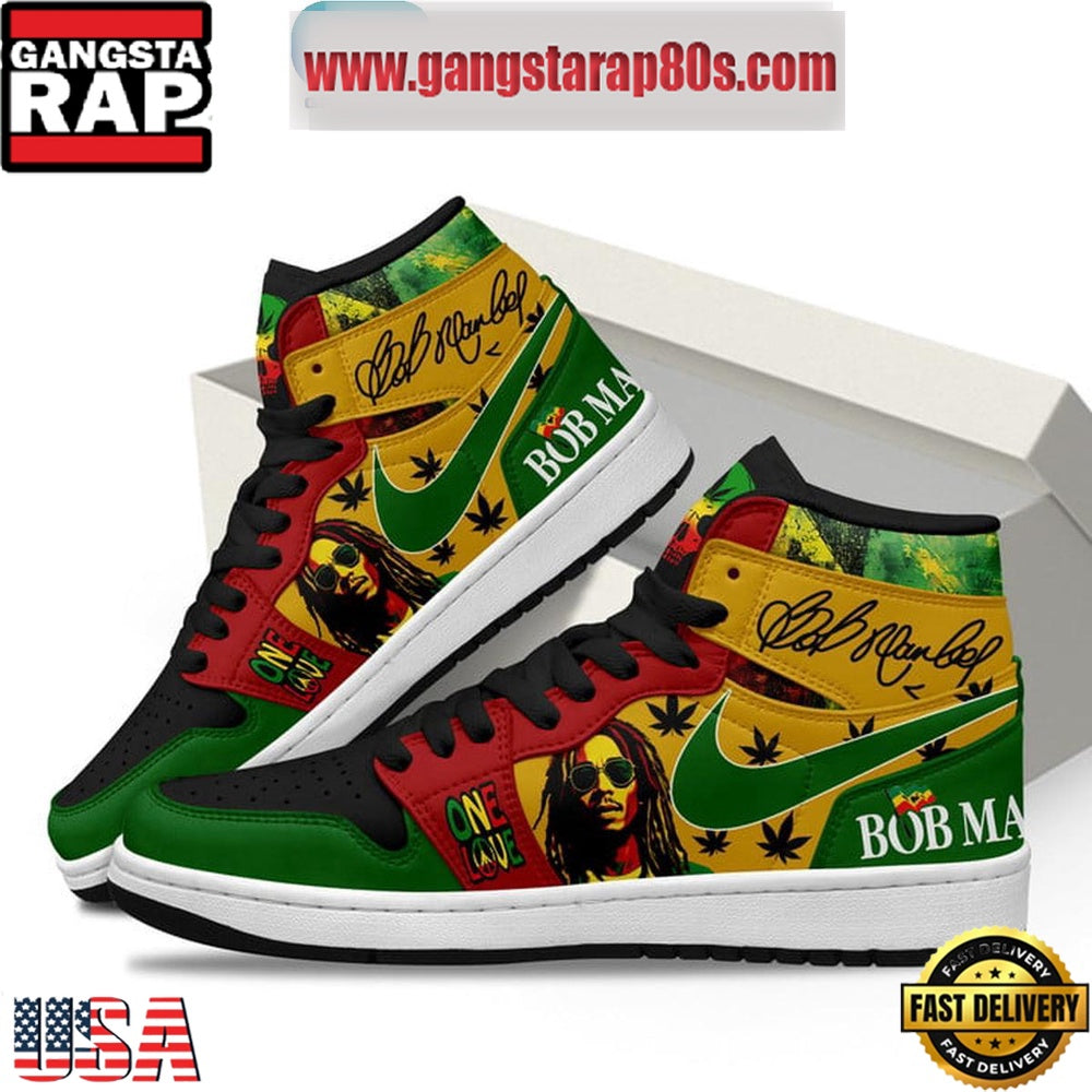 Bob Marley One Love Of Reggae Era Air Jordan 1 Sneakers Shoes