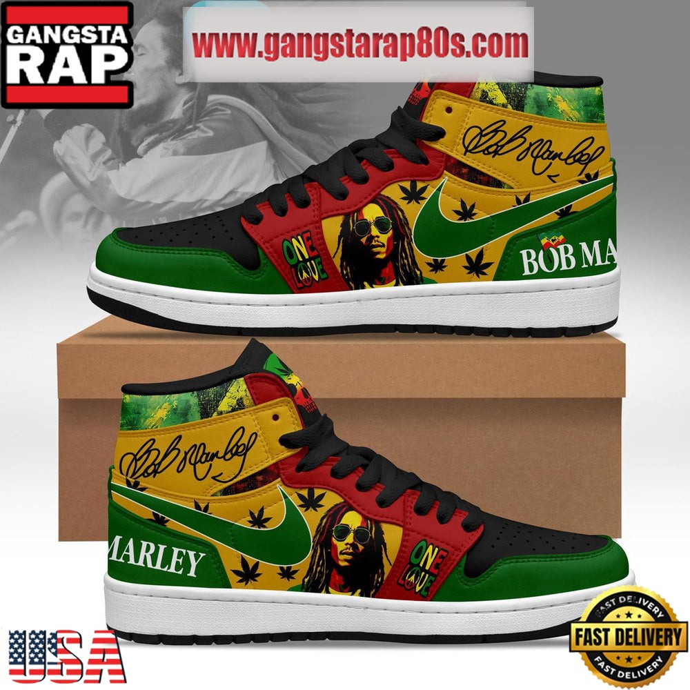 Bob Marley One Love Of Reggae Era Air Jordan 1 Sneakers Shoes