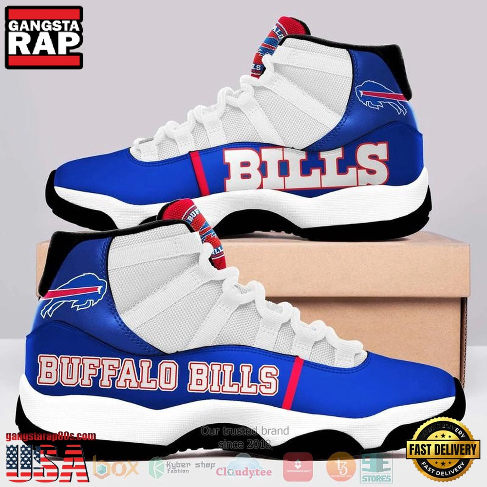 NFL Buffalo Bills Blue White Unique Design Air Jordan 11 Shoes