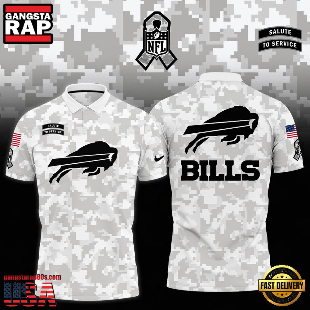 NFL Buffalo Bills Camo 2025 Salute to Service Polo Shirt