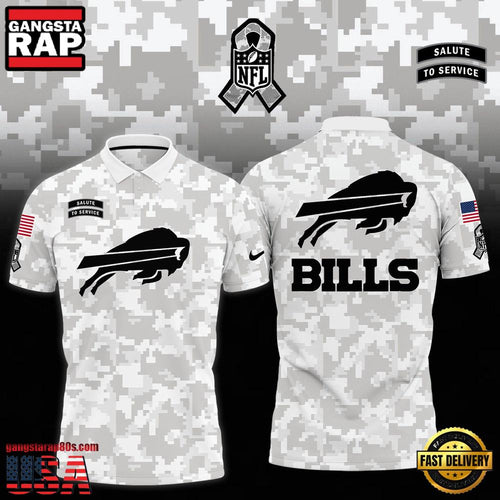 NFL Buffalo Bills Camo 2025 Salute to Service Polo Shirt