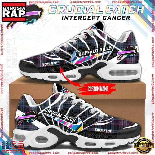 NFL Buffalo Bills Crucial Catch Intercept Cancer Air Max Plus Shoes Running Sneakers