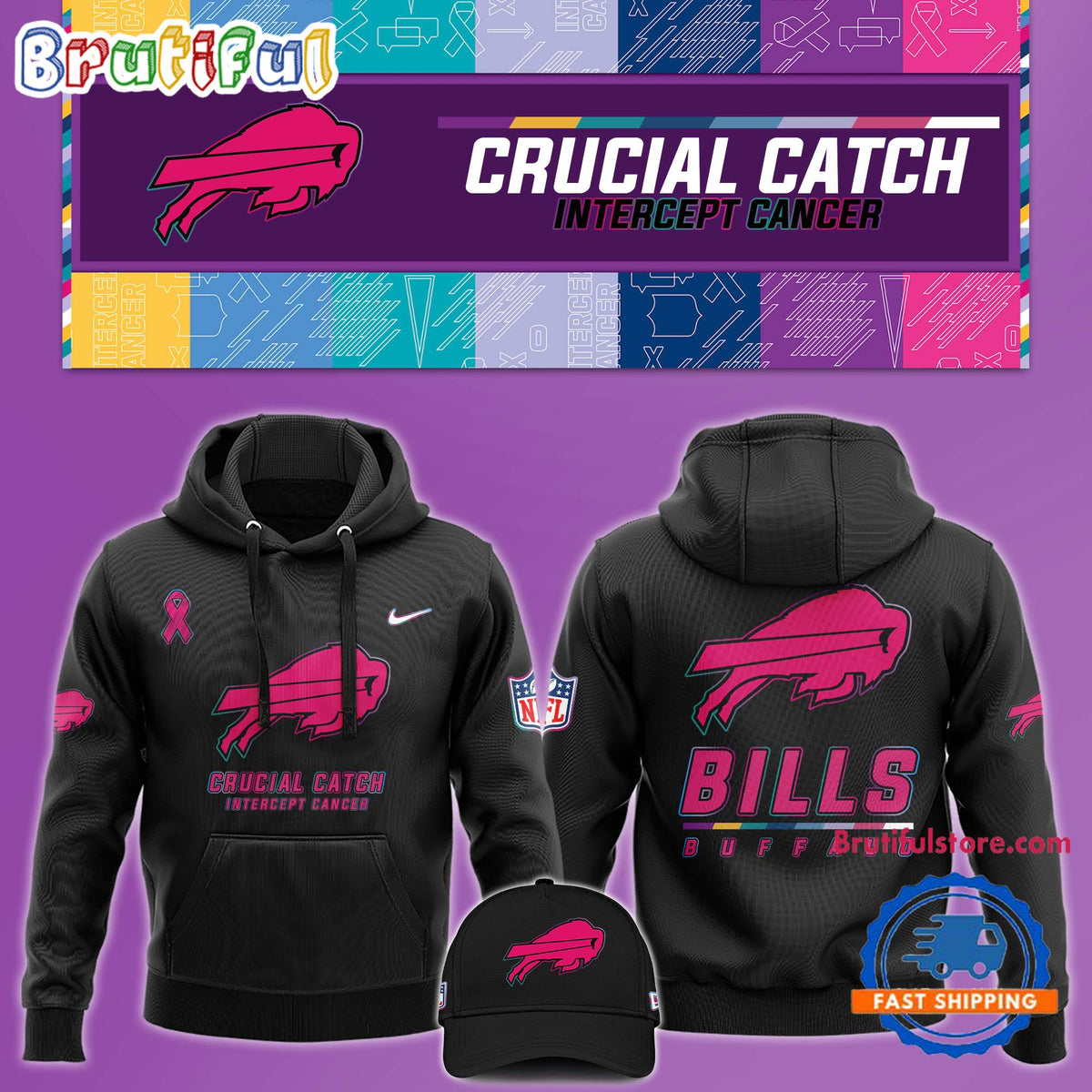 NFL Buffalo Bills Crucial Catch Pink Breast Cancer Awareness New Unisex Hoodie, Sweatshirt, T Shirt