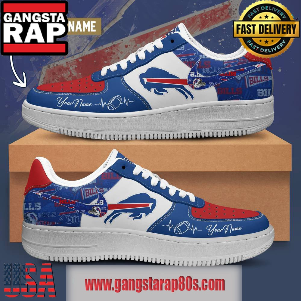 NFL Buffalo Bills Custom Name Air Force 1 Running Sneakers Shoes