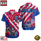 NFL Buffalo Bills Football American Flag Mascot Custom Name Aloha Hawaiian Shirt