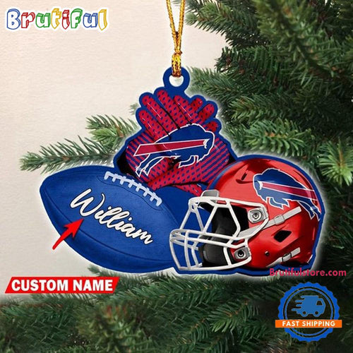 NFL Buffalo Bills Football Helmets Christmas Ornament, Custom Football Ornament Decoration