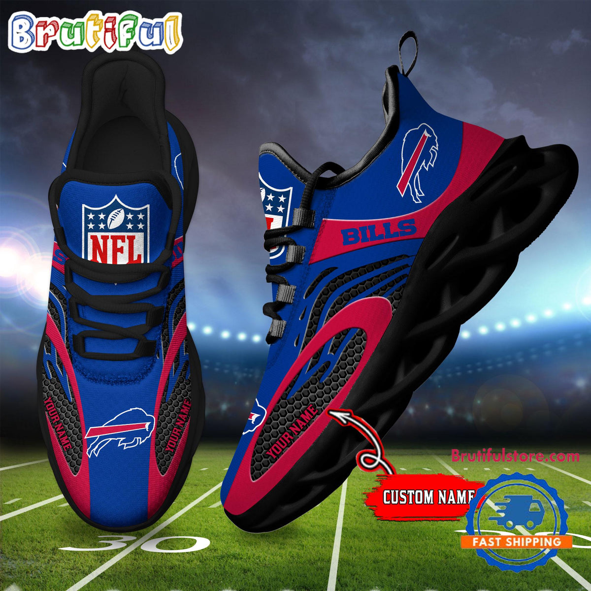 NFL Buffalo Bills Football Logo Team New Design Max Soul Shoes Sneaker