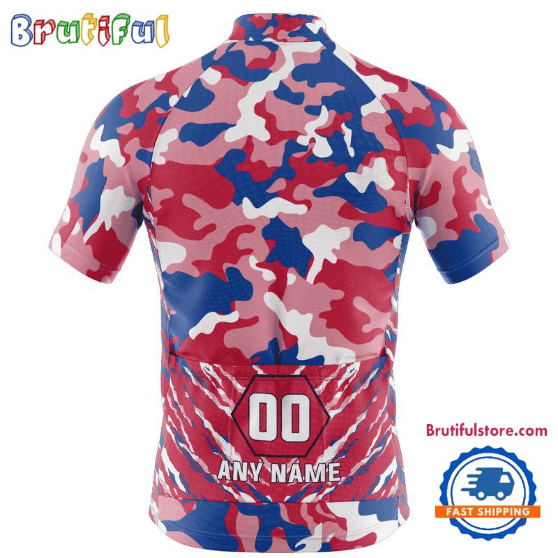 NFL Buffalo Bills Football Team Colorful Camo Cycling Jersey, Custom Football Jersey Shirt