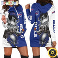 NFL Buffalo Bills Hoodie Dress Jack Skellington And Zero All Over Print Hoodie Women