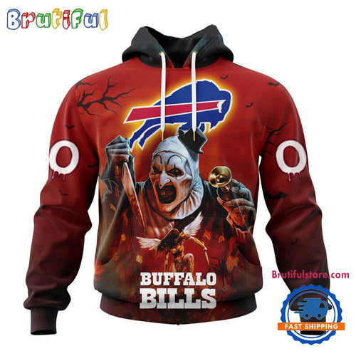 NFL Buffalo Bills Horror Terrifier Ghoulish Valak Halloween Football Hoodie