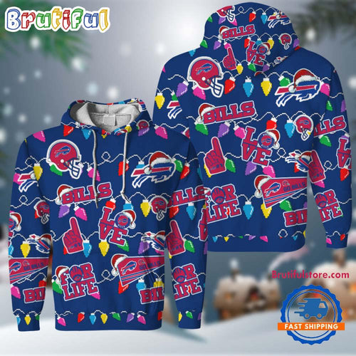 NFL Buffalo Bills Love For Life Football Team Merry Christmas Hoodie Shirt