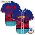 NFL Buffalo Bills Palm Trees Summer On The Beach Baseball Jersey