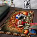 NFL Buffalo Bills Pumpkin Flower Football Halloween Rectangle Rug