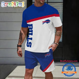 NFL Buffalo Bills Stripe Pattern Summer T Shirt And Shorts Set