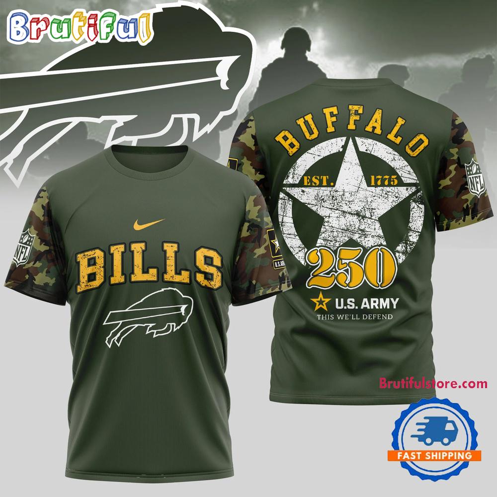 NFL Buffalo Bills US Army 250th Birthday Celebration 3D Shirt
