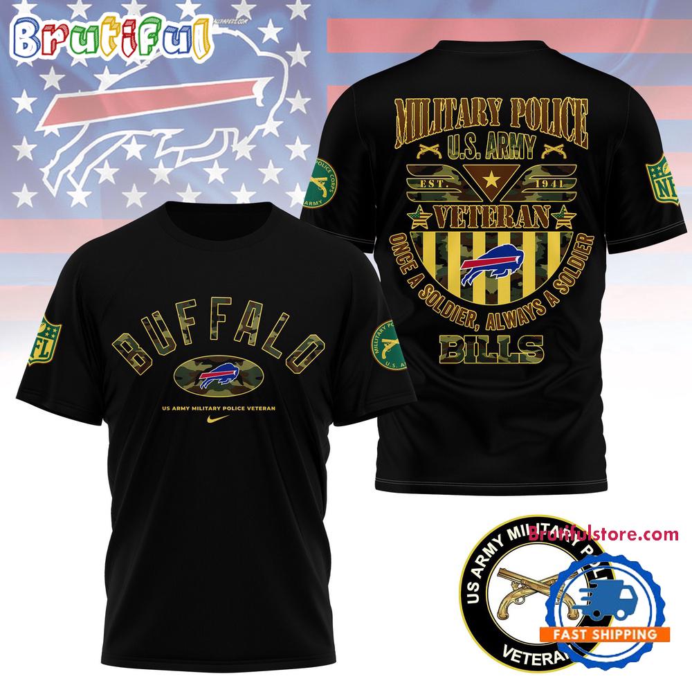 NFL Buffalo Bills US Army Military Police Veteran 3D Shirt