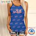NFL Buffalo Bills USA Independence Day Women’s Criss Cross Tank Top