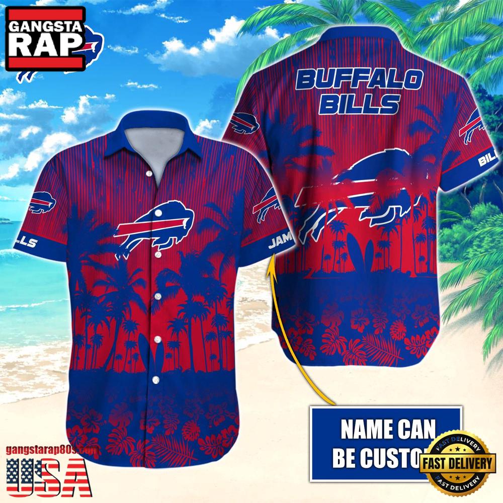 NFL Buffalo Bills Vintage Style Custom Name Aloha Hawaiian Shirt